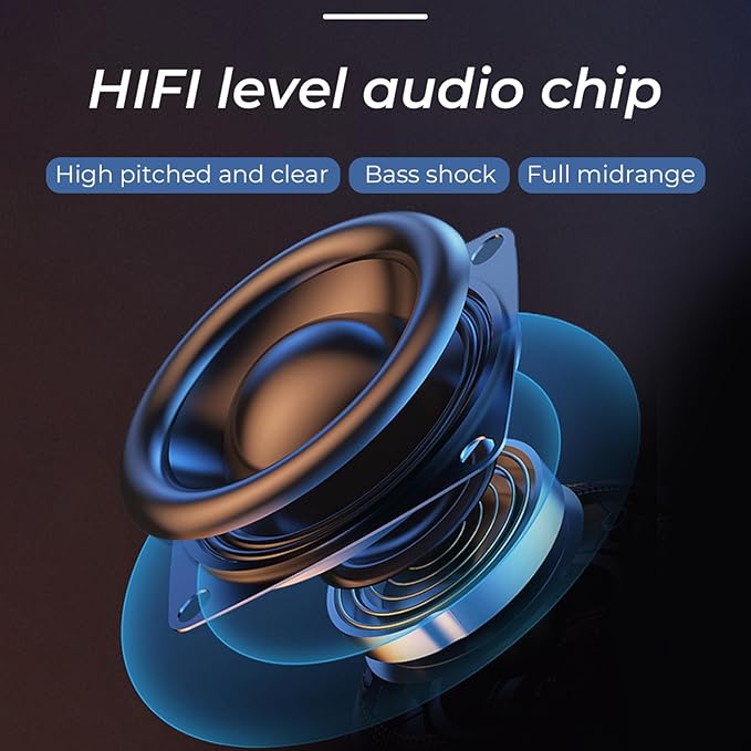 PEICHENG Speaker, Small Portable Bluetooth Wireless IPX5 Waterproof Shower Speaker,Loud Stereo Sound Deep Bass,Dual Pairing, RGB Lights,Long Playtime for Outdoor Party, Great Gift,1PC (Blue)