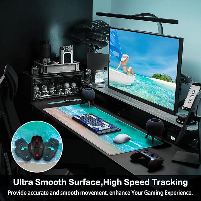 Canjoy Gaming Mouse Pad, Large Extended Mouse Pad Big Computer Mousepad for Home Office Gaming Work 31.5x15.7inch