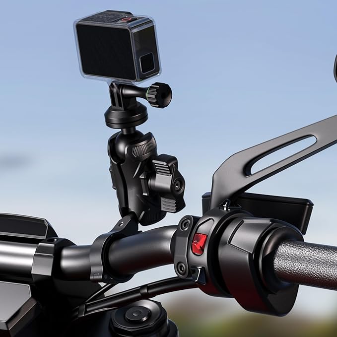 BRCOVAN 1'' Ball Tripod Mount Adapter with Camera 1/4"-20 Thread, Aluminum Alloy, Compatible with RAM Mounts B Size 1 Inch Ball Double Socket Arm, Suitable for Action Camera/Camcorder/Field Monitor
