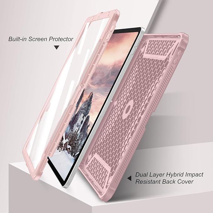Fintie Case for iPad Air 11-inch M4/M3/M2 (2026/2025/2024), iPad Air 5th/4th Generation (2022/2020) 10.9 Inch - [Tuatara Magic Ring] 360 Degree Rotating Stand Cover with Screen Protector, Rose Gold