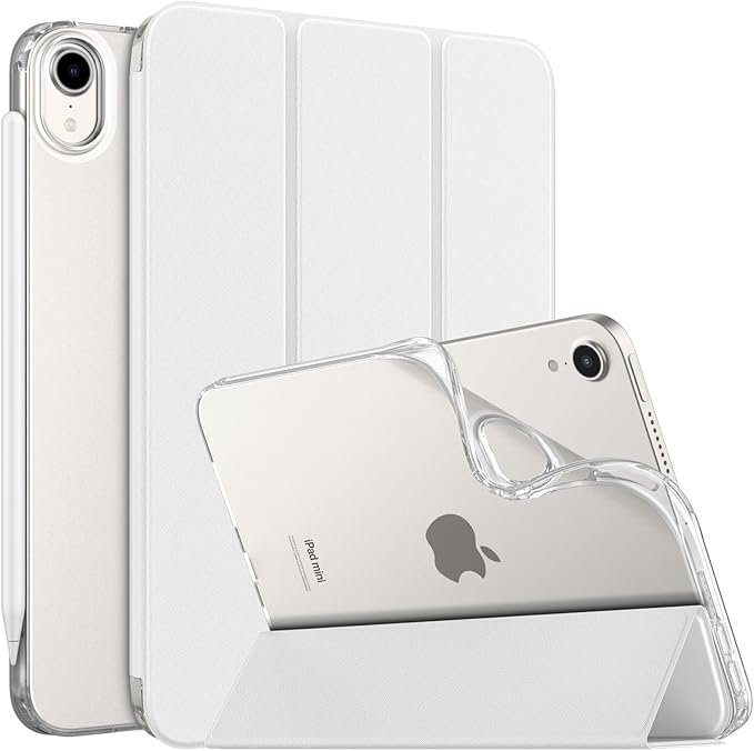 MoKo Case Fit New iPad mini 7 (A17 Pro) 2024, iPad mini 6th Generation Case 2021 (8.3-inch), iPad mini 6 Case, Soft TPU Translucent Frosted Back Cover Case for iPad mini 7th, White
