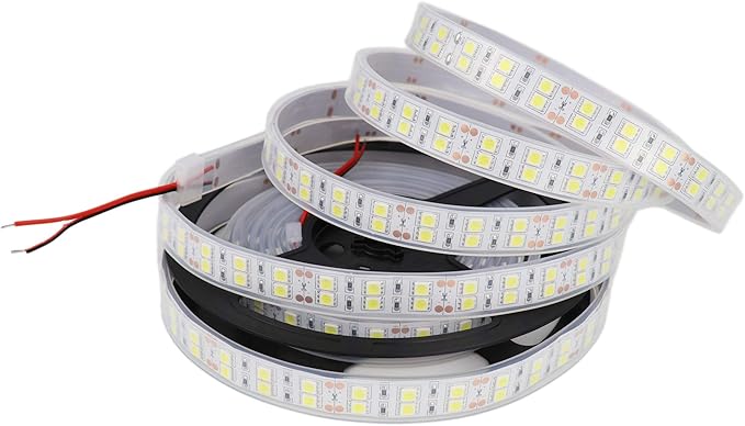 LEDENET LED Light Strip White 6000K Double Row 600LEDs SMD 5050 LED Flexible Strip Lighting DC 12V Dimmable Light Waterproof IP67 Outdoor Use 16.4ft