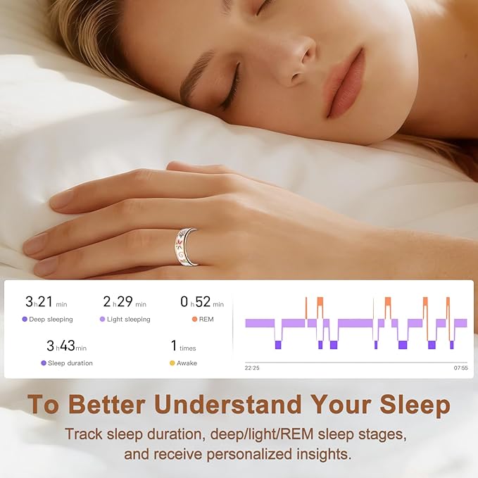 Enamel Craft Smart Ring for Women & Men, No Subscription Fitness Tracker with Heart Rate, Sleep Tracking, SpO2 – IP68 for iOS & Android (Enamel Color, 12)