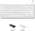 Macally Mini Compact Keyboard - Wireless Keyboards for Desktop PC, Surface, Chromebook, Notebook, Laptop Keyboard, Slim Key Board with 2.4G Wireless USB - Small Keyboard for Travel (White)