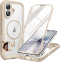 Miracase for iPhone 17 Case 6.3'', Full-Body Military Grade Drop Protection Outdoor Phone case with Built-in Glass Screen &Camera Control,Easy Installation,No Gap,Compatible with MagSafe, Gold