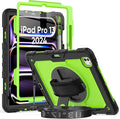 Case Compatible with iPad Pro 13 Inch 7th Generation M4 with Screen Protector Pen Holder | Heavy Duty Silicone Rugged Protection Cover W/Stand Hand Shoulder Strap | Green