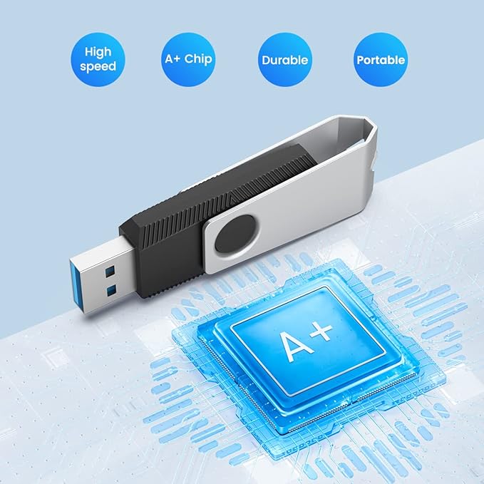 Aiibe 64GB Flash Drive 3.0 10 Pack 64GB USB 3.0 Thumb Drive USB Drive 64 GB Jump Drives Memory Stick Multi Pack 64 GB Flash Drives (64G, 10 Pack, 5 Mixed Colors: Black Red Cyan Green Purple)