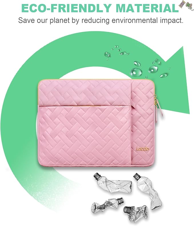 Lacdo Laptop Sleeve Case for 15 inch New MacBook Air M5/A3448 (2026), M4 A3241 2025, M3 A3114, M2 A2941 2024-2023, 15 inch MacBook Pro A1990 A1707 Computer Bag with Accessory Pocket, Sakura Pink