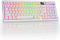 TECWARE Spectre 96% RGB Mechanical Gaming Keyboard | Customizable LCD Screen | Tri-Mode Wireless with Knob | Gasket Mount | South Face 5-Pin Hot-Swappable Sockets | White Candy Red Linear Switch