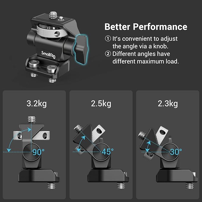 SmallRig Monitor Mount Swivel 360° and Tilt 180° Adjustable Bracket with 1/4"- 20 Screws for 5" and 7" Monitor