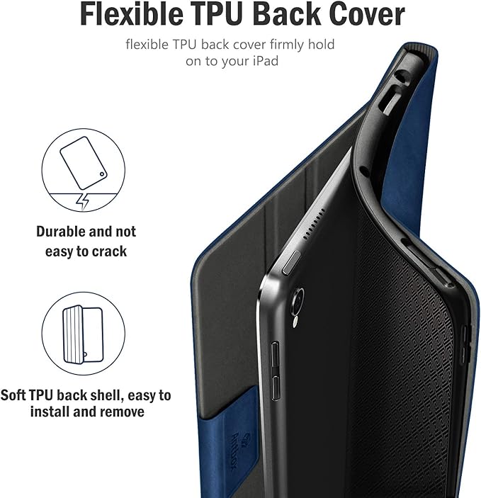 Antbox Case for iPad Pro 10.5 / iPad Air 3 with Built-in Pencil Holder Auto Sleep/Wake Function PU Leather Smart Cover for iPad Air 3 10.5 Inch 2019/iPad Pro 10.5 2017 (Blue)