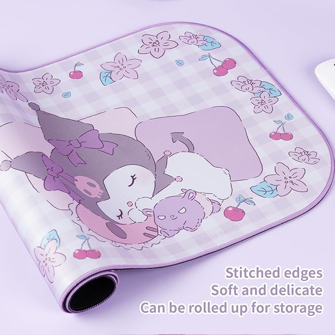 Kuitmor Kawaii Anime Mouse Pad,Non-Slip Waterproof Desk Mat for Keyboard,Durable Large Extended Gaming Mouse Pad with Bowknot Edge for Office Gaming - KLM Flower Dream