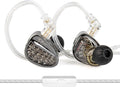 KZ ZA12 in Ear Monitor, 2DD+4BA Hybrid Wired Earbuds, KZ in Ear Monitor with 4-Level Tuning Switch Gaming Earbuds,Silver-Plated IEM Cable for Audiophile (with Microphone, Matte Black)
