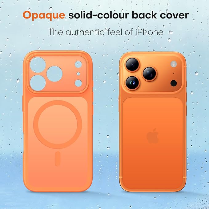 TAURI for iPhone 17 Pro Case, Compatible with MagSafe, (Full Camera Protection) Camera Control Cover Solid-Color Matte Magnetic Phone Case for 17 Pro 6.3", Orange