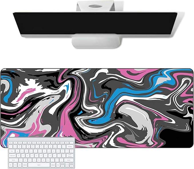 Rcege Large Mouse Pad for Desk - Gaming Mouse Pad with Stitched Edges, Anti-Slip Base for Keyboard and Mouse(Abstract Purple, 23.6L x 11.8W inches)