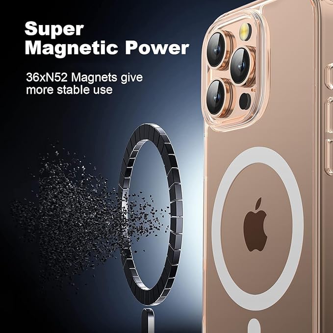 Anti-Yellowing Strong Magnetic for iPhone 16 Pro Case [Compatible with MagSafe] [12FT Military Grade Drop] Shockproof Protective Slim Thin iPhone 16 Pro Cover 6.3 Inch, Clear
