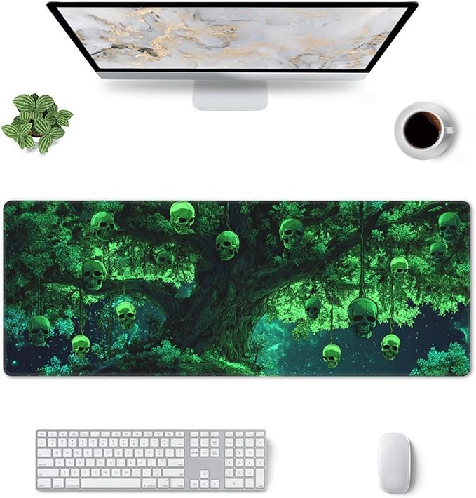 Skull Tree Mouse Pad Extended Large Gaming Mouse Pad XL Stitched Edges for Gamer Home Office 31.5 X 11.8 Inch