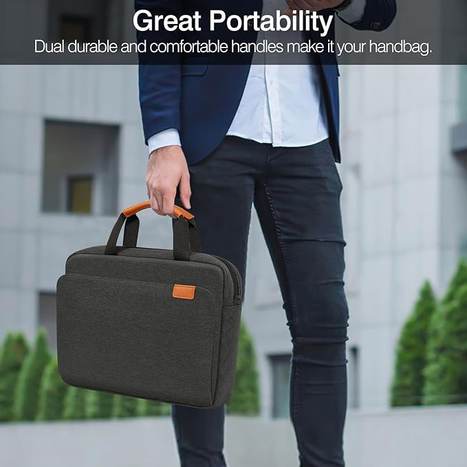 MoKo 9-11 Inch Tablet Sleeve Case, Protective Handle Shoulder Bag Fits New 11inch iPad Air M4 2026/Pro M5/M4, iPad A16 2025, 10th/Air 5/4th 10.9, iPad 9/8/7th 10.2, Tab S8/S9 11, Black & Gray