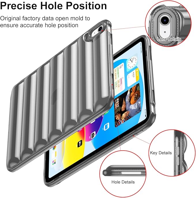 for iPad (A16) 11th Generation Case 11 inch 2025/iPad 10th Generation 10.9 inch (2022) Shockproof Soft TPU Back Cover Silicone Bumper Anti-Yellowing Lightweight Protective Clear Shell, Gray