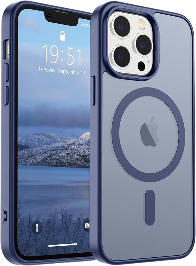 SUPFINE Magnetic for iPhone 13 Pro Case (Compatible with MagSafe) (Military Grade Drop Protection) Slim Translucent Matte Shockproof with Anti-Fingerprint Phone Case,Lavender Gray
