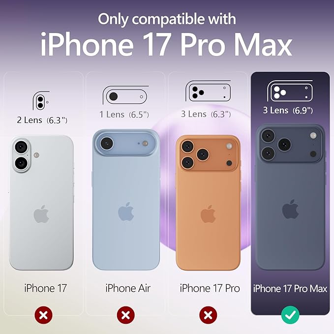 FireNova Magnetic for iPhone 17 Pro Max Case, Compatible with MagSafe, [Integrated Silicone Camera Control Button] [Camera Protection] Anti-Scratch Microfiber Lining Phone Case, 6.9", Light Purple