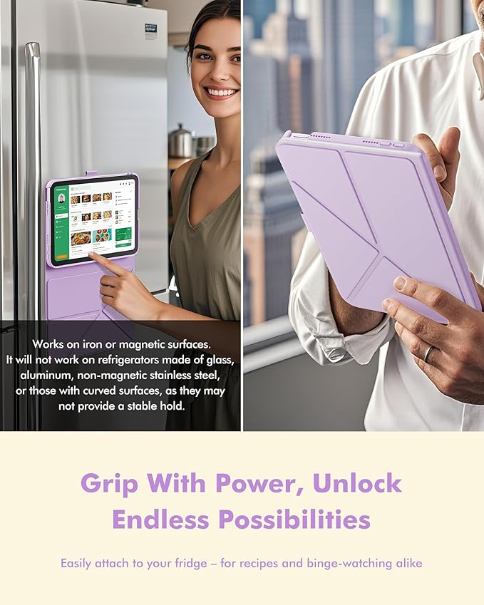 INFILAND Case for iPad mini 7 (A17 Pro) 2024 / iPad mini 6 2021, Slim Foldable Book-Style Cover with Pencil Holder, Multi-Angle Magnetic Stand,Protective Case with Auto Wake/Sleep (Floral Bloom)