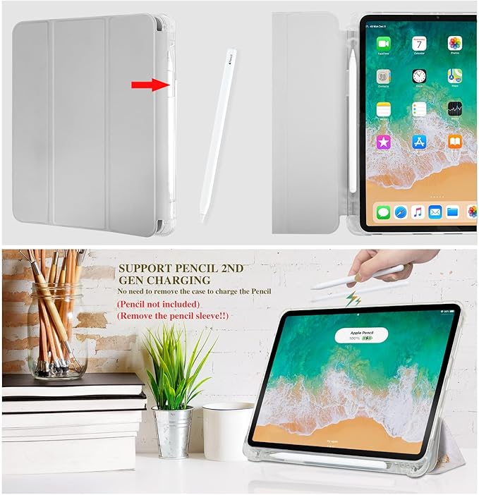 Vimorco for iPad Air 11 Inch Case M4 2026, for iPad Air 5th/4th Gen Cases 10.9-inch, Fit iPad Pro 11 Inch Case 4th/3rd/2nd/1st Generation,Pencil Holder/2 Viewing Stands/Typing Stand/Slim, Beach Ocean