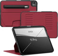 Zugu Case for iPad Pro 11 (M4/M5) 2024/2025, Slim Protective Cover with Apple Pencil Holder, Auto Wake/Sleep, Multiple Viewing Angles, iPad Pro 11 Inch Cover, Phone Protector, Scarlet Red