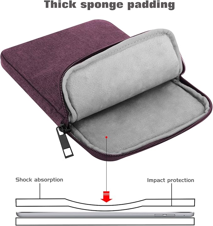 MoKo 9-11 Inch Tablet Sleeve Bag Carrying Case Fits New 11inch iPad Air M4, iPad A16 2025, iPad Pro 11 M4, Air 5/4/3, iPad 10/9/8th Gen, Tab S8/S9 11", Tablet Carrying Case, Purple