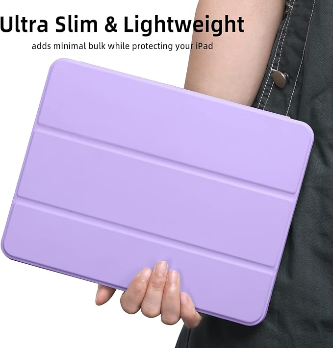 Wenlaty Case Compatible with iPad Pro 11 Inch 4th/3rd/2nd Generation with Pencil Holder, for iPad Pro Case 11 Inch 2022/2021/2020, Slim Protective Cover with Soft TPU Back, Auto Wake/Sleep, Lavender