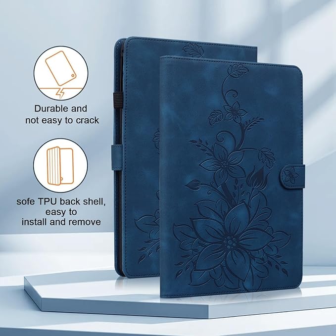Case for iPad Pro 13 Inch (M5) 2025/ (M4) 2024, Auto Wake/Sleep Supports Pencil Pro and Pencil(USB-C) Magnetic Clasp Stand for iPad Pro 13 Inch Cover, Blue