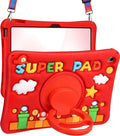 Lotadilo Cute for iPad A16 Case/for iPad 10th Generation/11 Inch Case - Silicone 3D Design for Girls Women Teens Girly Kawaii Funny Cartoon Soft Stand with Lanyard, Red