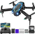 Mini Drone with Camera for Adults Kids - 1080P HD FPV Camera Drones with 90° Adjustable Lens, Gestures Selfie, One Key Start, 360° Flips, Toys Gifts RC Quadcopter for Boys Girls with 2 Batteries