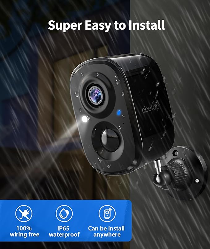 2K Wireless Security Cameras - Outdoor WiFi Security Cameras Color Night Vision, AI/PIR Detection, 2-Way Talk, Cloud/SD, Weatherproof, Battery Powered Outdoor Cameras (Black2)
