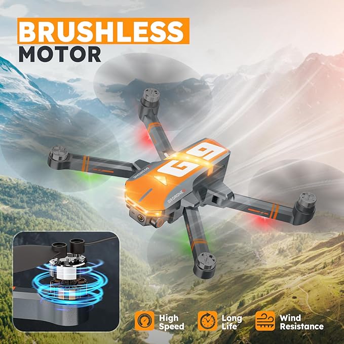 GPS Drones with 4K Camera for Adults with Brushless Motor and Follow Me Mode,Long Flight Time and Distance,5G FPV Transmission and Auto Return,G9 Foldable RC Quadcopter for Beginner,Under249g (Dark gray)