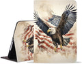 WEUIUJKILO Case for iPad (A16) 11th Generation 11 Inch 2025, iPad 10th Generation 10.9 Inch 2022, Slim PU Leather Folding Stand Smart Cover with Auto Sleep/Wake, Patriotic American Flag Bald Eagle