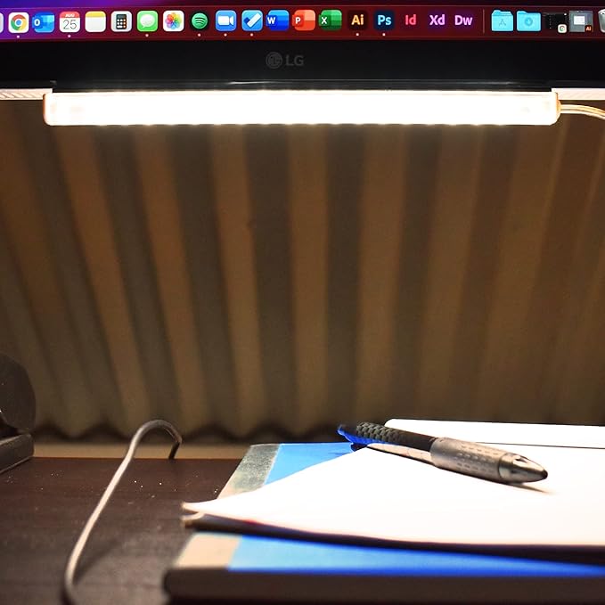 TrueColor USB-Powered LED Light Bar with Frosted Cover for Under Cabinet, Under Monitor, TV Backlight – Easy-Install - Adhesive & Mounting Brackets Included - 100,000 Hours Lifetime (8", Soft White)