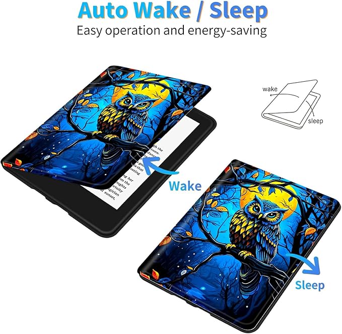 for Amazon Kindle Fire HD 10 (9th/7th/5th Generation, 2019/2017/2015 Release) 10.1" Tablet Case, Slim Kickstand Stand Leather Smart Cover with Auto Wake/Sleep, Dark Wolf Eagle