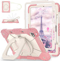 WESOROL for iPad Pro 13 Inch Case M5 2025/M4 2024 (7th Gen) with Screen Protector/360° Rotating Stand/Pencil Holder/Shoulder Strap,Military Grade Shockproof iPad Case 13 Inch iPad Pro M5/M4,Rose Gold