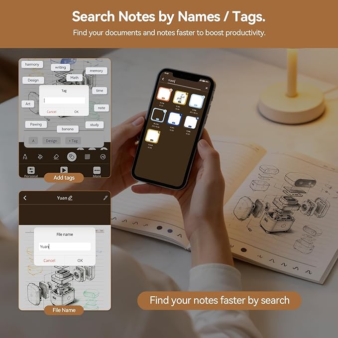 Yuan Smart Sync Pen for Note Taking, Digital Notebook(3-Pack A4) with Pen, Sync Handwriting, Offline Storage, Note Sharing, Gift for Adult Women Men Coworker Teacher Student Friend for IOS and Android