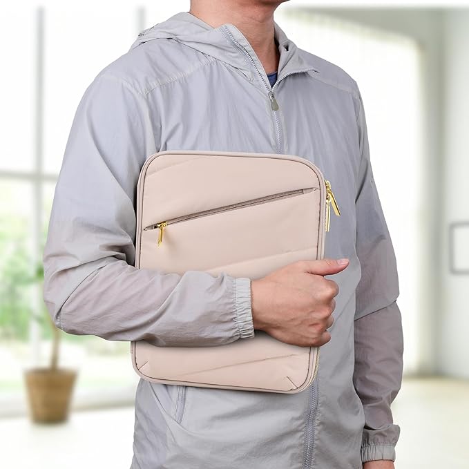 9-11 Inch Carrying Sleeve, Puffy Tablet Case Bag for iPad Pro 11-in (M5), iPad 10.9 (10th Gen), iPad Air 11-in (M2), Galaxy Tab S9/S8 (Puffy Khaki, 9-11)