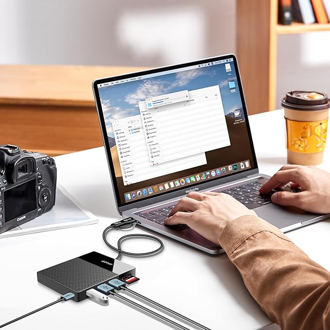 YOTUO Portable 750GB Docking Station External Hard Drive, USB C Multiport Hub HDD 7-in-1, USB 3.0, SD/TF Card Reader, for Windows, Mac, Android, TV, Phone, Laptop, Desktop