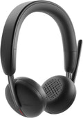 Dell WL3024 Wireless Headset - Leatherette Headband, Built-in AI-Based Noise Cancellation Microphone, Boom mic - Black