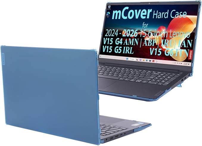 mCover Case ONLY Compatible for 2024-2026 15.6" Lenovo V15 G4 / G5 / G6 Series Windows Notebook PC(with 180° Hinge, NOT Fitting Any Other Lenovo Models)- Aqua