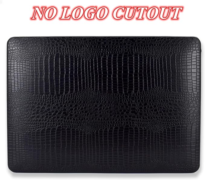 DTangLsm for Crocodile MacBook Pro 13 inch Case 2026 2025-2016 M2 M1 A2338 A2289 A2251 A2159 A1989 A1706 A1708, Alligator Skin Snakeskin PU Leather Hard Shell Cover for Mac Pro 13+Keyboard Skin, Black