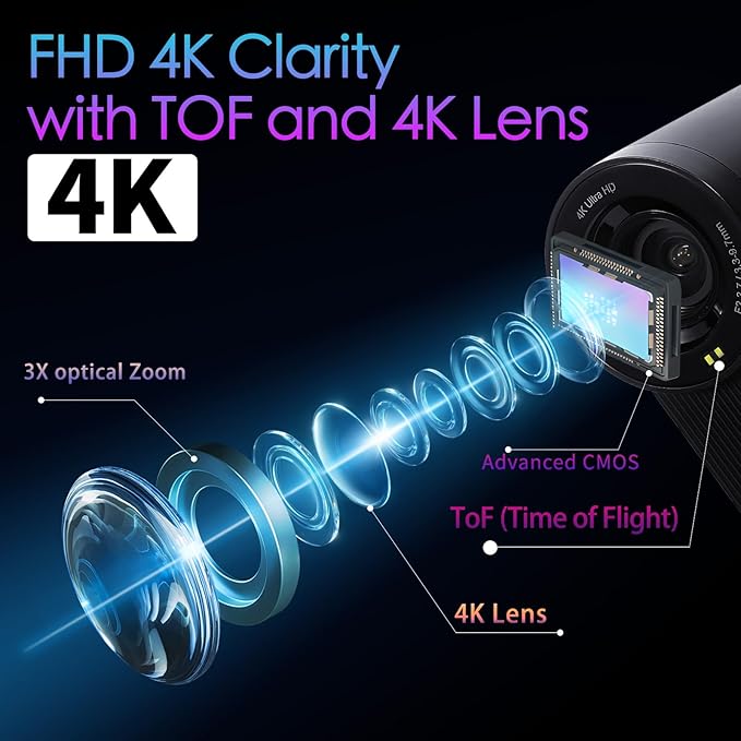 Go 4K Camera, Wireless Live Streaming Cámara WiFi Sport Action 90 Degree Wide Angle Webcam with 9X Zoom, Video Recording Camera for Baseball/Softball/Volleyball/Basketball Gamechanger
