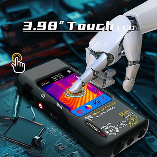 BSIDE Thermal Imaging Camera Multimeter with Macro Lens, 320x320 IR Resolution with 15 Thermal Palettes, 20000 Counts with 3.98" Touch LCD, Measures Cap, AC Clamp, Temp Diode for Electrical Electronic