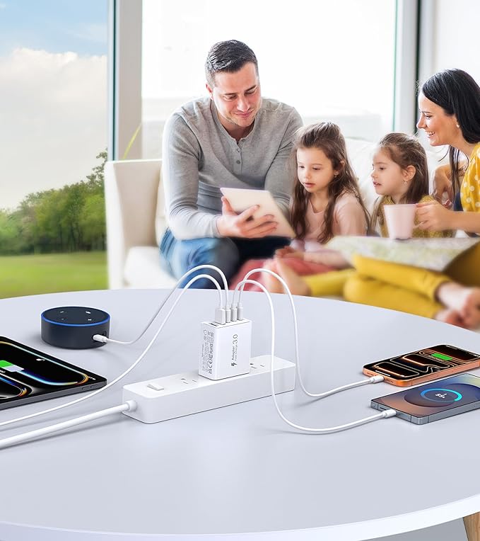 50W USB C Charger Block, 2-Pack Wall Fast Charge Cube Powered Multi-Port Plug Power Adapter Type C Brick for iPhone 17 16 15//14//13//12/ Pro Max iPad, Motorola, LG, Huawei