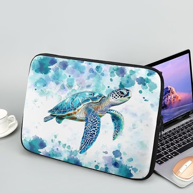 Sea Turtle Laptop Protective Sleeve for Women Men 12inch Computer Sleeve Bag Neoprene Laptop Bags Tie Dye Lap Top Case Suitable for Travel School Office Organizers Hippie