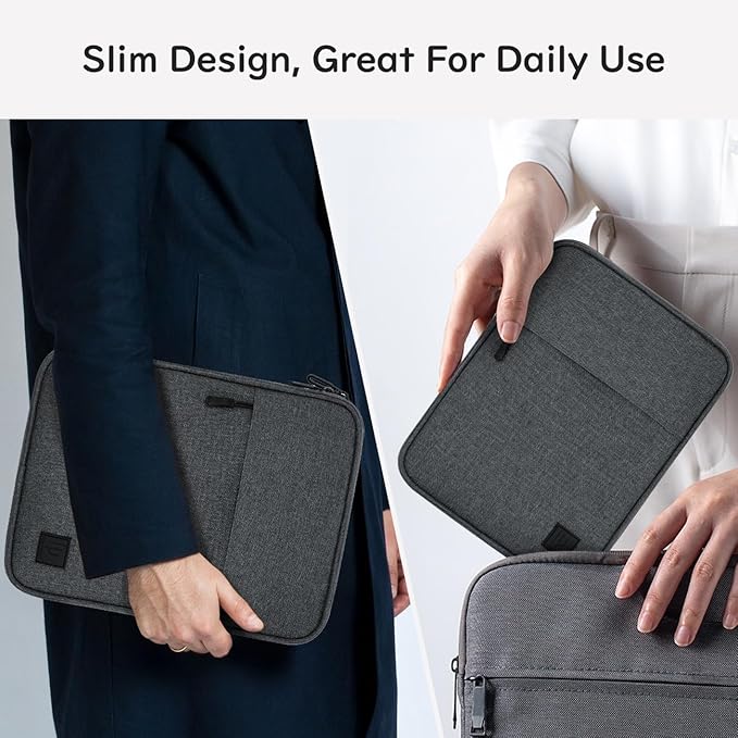 Dadanism 9-11 Inch Tablet Sleeve Padded Carrying Case for iPad (A16) 11th Gen 11", iPad 10th Gen 10.9", iPad Air M4/Pro M5 11", iPad Air 5/4, iPad 9/8/7th Gen, Galaxy Tab A11+ Plus 11", Space Gray